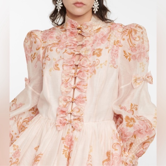 Zimmermann Pink Floral Midi Dress - Picture 5 of 11